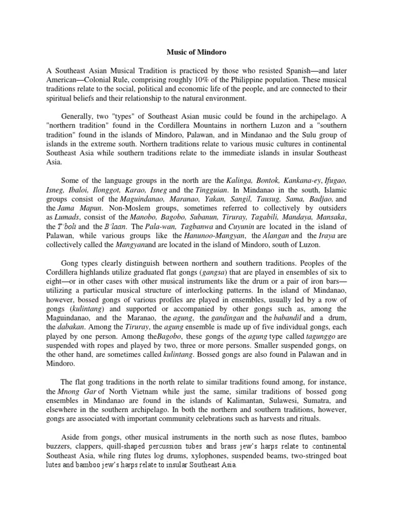 music of mindoro and palawan ppt Music of palawan essay
